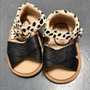Little love bug Polka Dot and Black Kids Sandals